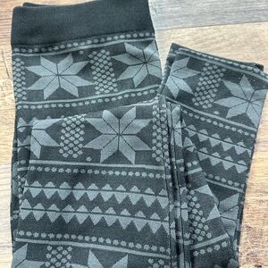 Kids Black & Gray Patterned Leggings